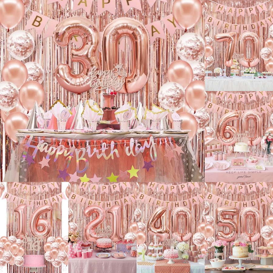 Science Of Happiness - 58Pc/Set 40Inch Number Foil Balloons Party