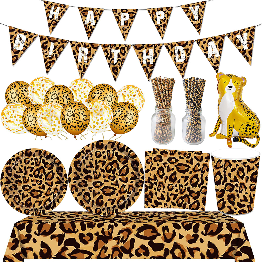 Science Of Happiness - Cheetah Happy Birthday Decorations Leopard Print