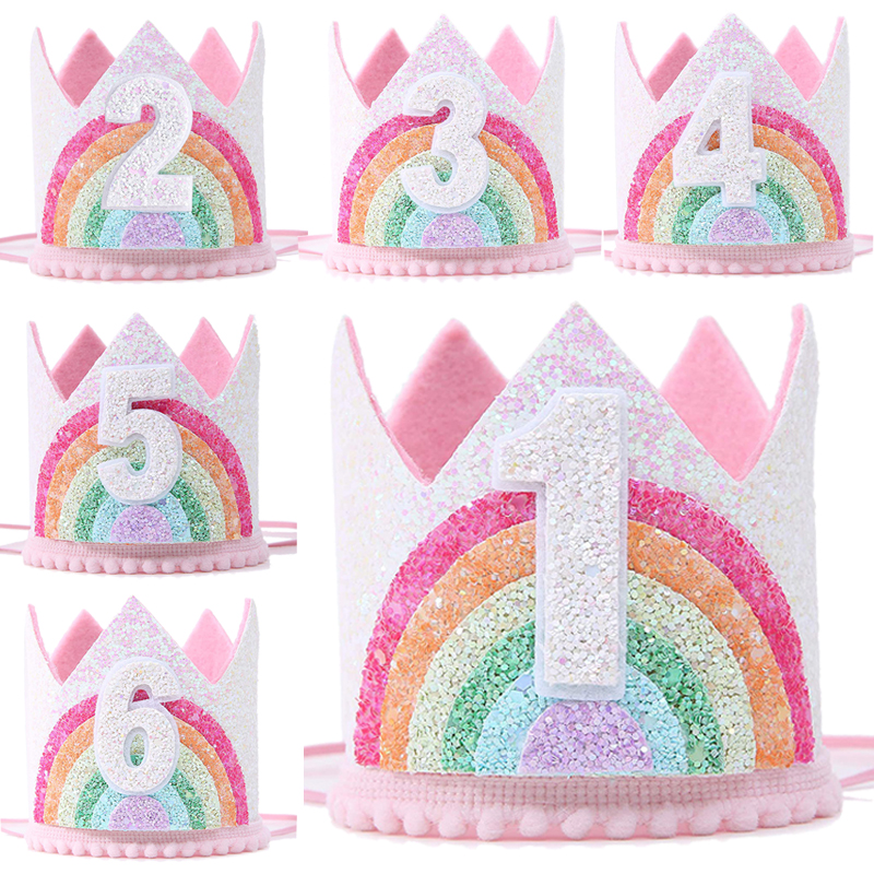 Science Of Happiness - Felt Rainbow Theme Birthday Party Crown