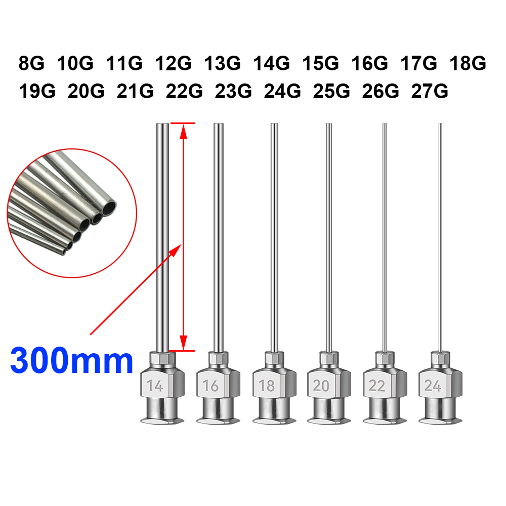 Hobby Science Lab - 12pcs SUS304 300mm Long Blunt Tip