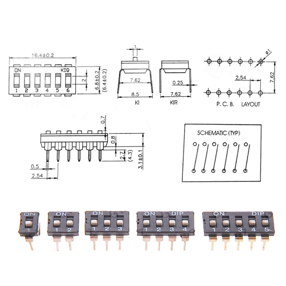 Circuit Snap Kit - 5PCS 2 2.54mm Pitch Toggle Switch