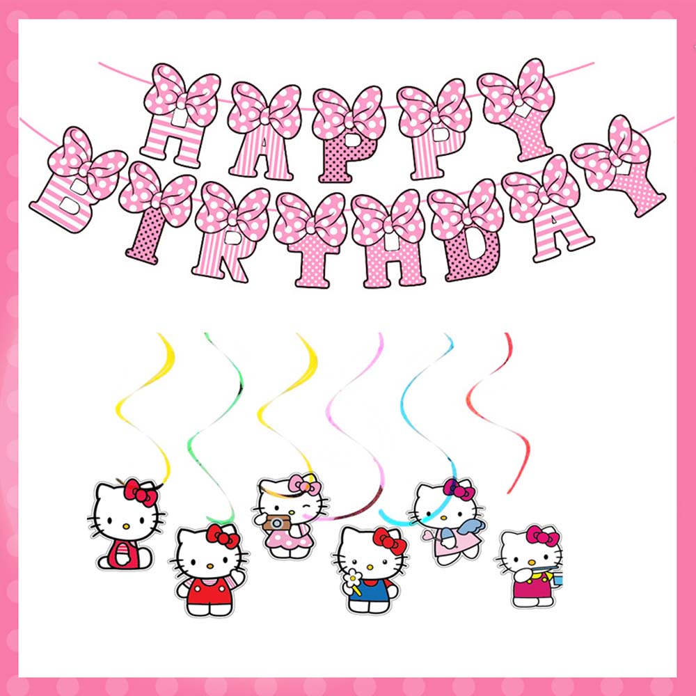 Science Of Happiness - 7/13pcs/set Sanrio Hello Kitty banner spiral