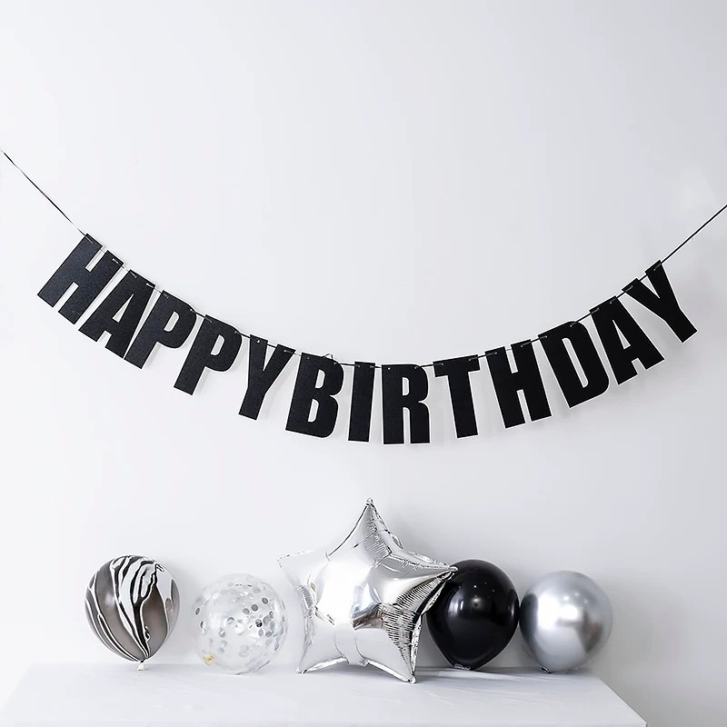 1Set Black Happy Birthday Part - Science Of Happiness 评论和价格