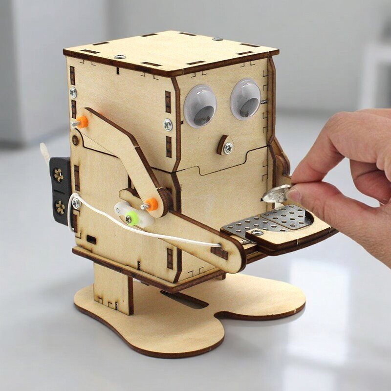 Wooden Assemble DIY Robot Eati - Science Project Robot 评论和价格