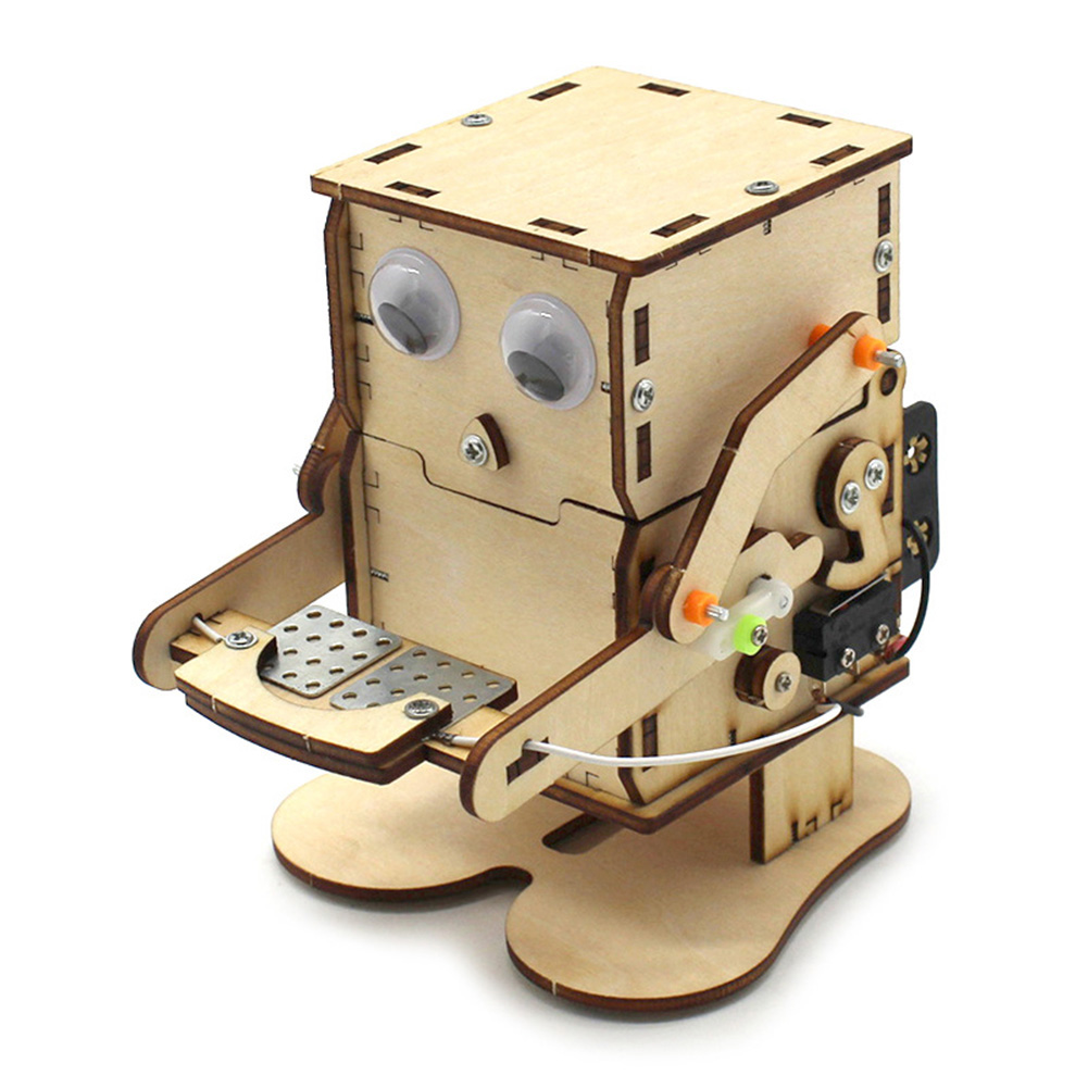 Robot Eating Coin Wood DIY Mod - Science Project Robot 评论和价格